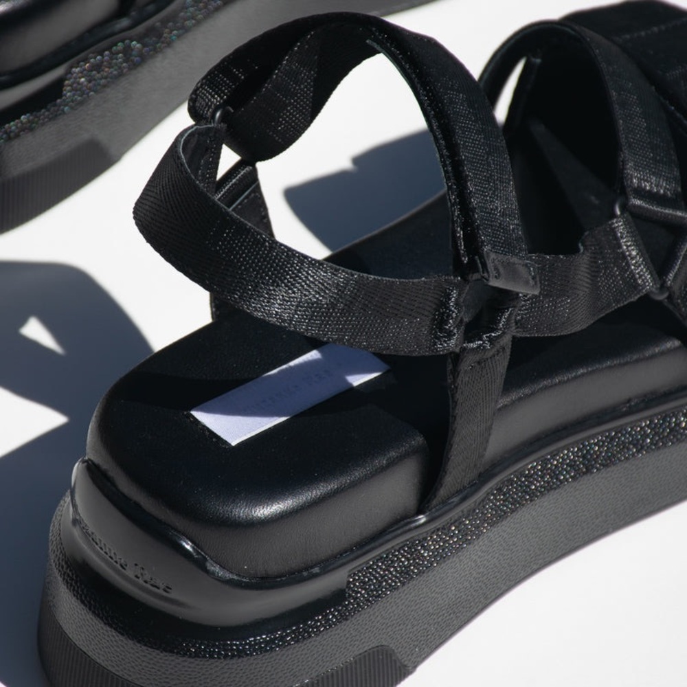Suzanne Rae Black Platform Velcro Sandals EU 40 - Picture 4 of 9